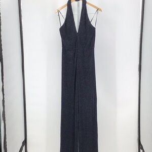 Black Halo Black Sparkle Halter Jumpsuit